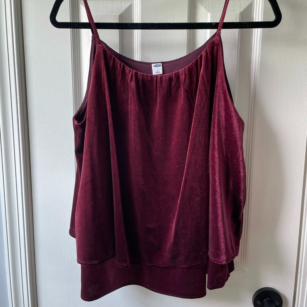 Maroon Velvet Sleeveless Old Navy Top